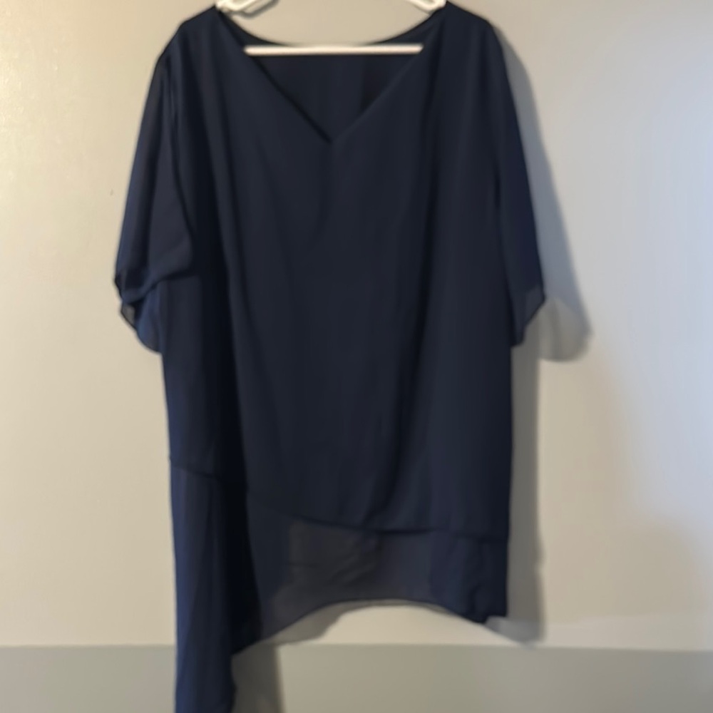 Zomva Navy Blue Asymmetrical Blouse and Pants Size 3X